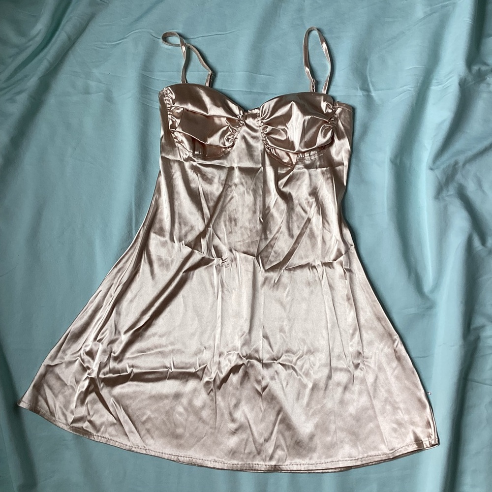 Ladies Soft Beige Spaghetti Strap Slip Lingerie